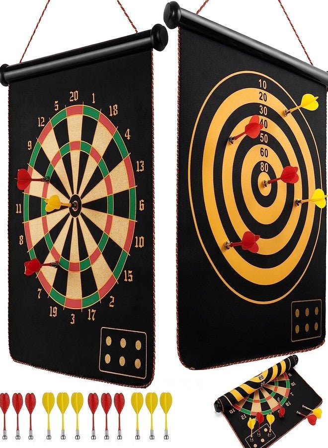CERT Magnetic Dart Board Game for Kids Double Sided Magnetic Dart Board with Darts, Target Shooting Game for Kids & Adults, Indoor & Outdoor Game Toys - Multi - Image 1